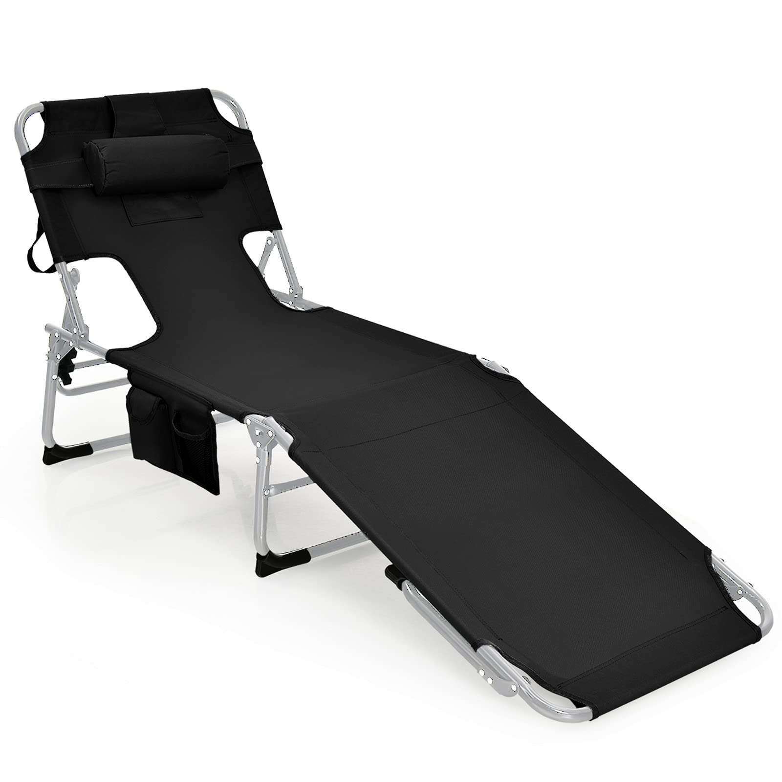 Beach Chaise Lounge Chair with Hole for Face, for Outdoor Backyard Poolside